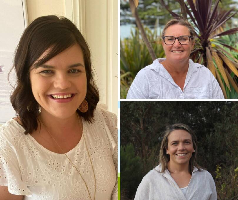 Marissa Veitch, Meg Cooper and Annie Morris will form part of a panel at a KI fundraiser. Pictures supplied