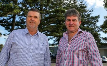 PREPARATION KEY: Dairy Australia chair Jeff Odgers, pictured with SA dairyfarmer James Mann, Wye, is urging all involved in the industry to take all steps to create a safe environment.