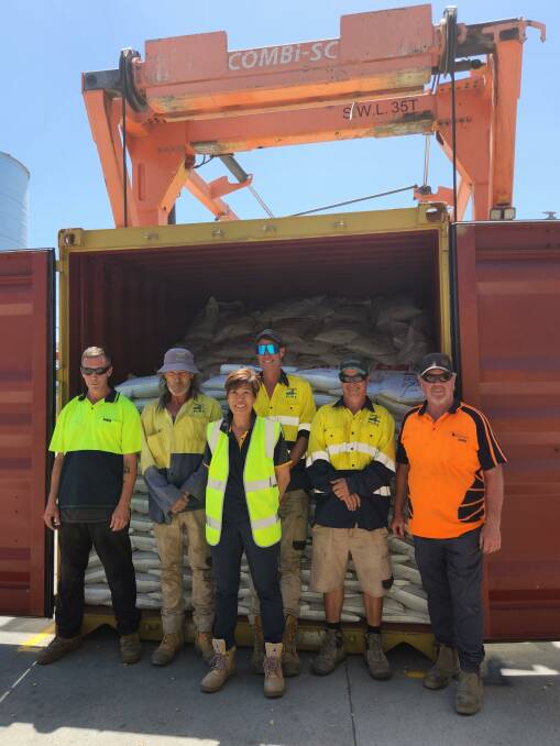The 20kg bags of lentils from South Australian farmers have filled two, 20-foot containers. Picture supplied