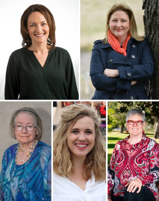 SA VOTES: Mayo candidates (clockwise) Georgina Downer, Rebekha Sharkie, Anne Bourne, Saskia Gerhardy and Helen Dowland. Missing is Michael Cane.