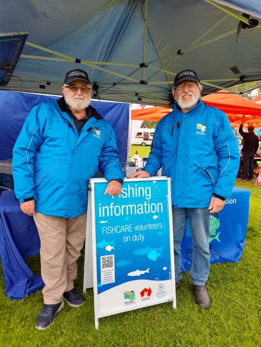 Fishcare volunteers Kelvin Keatley and Brian Smith at the Callington Show. Picture supplied