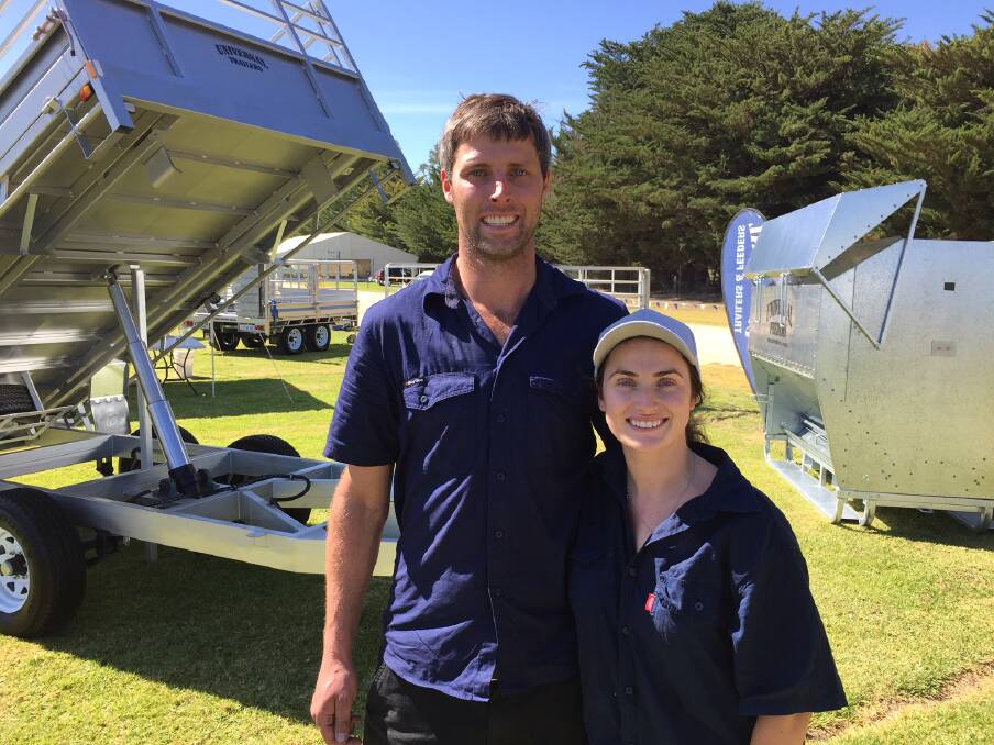Universal Trailers and Feeders Ben Clarke and fiance Bernie McCarthy are excited to be back at the South East Field Days again this year.