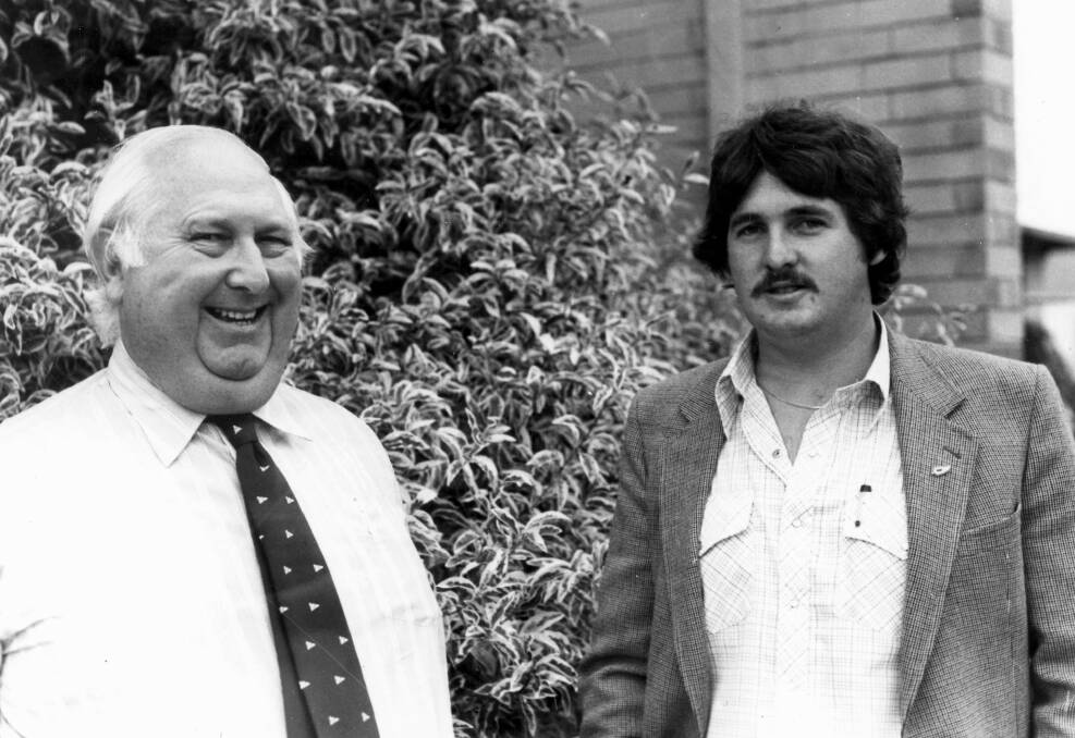 FATHER AND SON: David and Bill Cornell pictured back in the late 1970s. Both have been major contributors to the success of the Angus breed. 