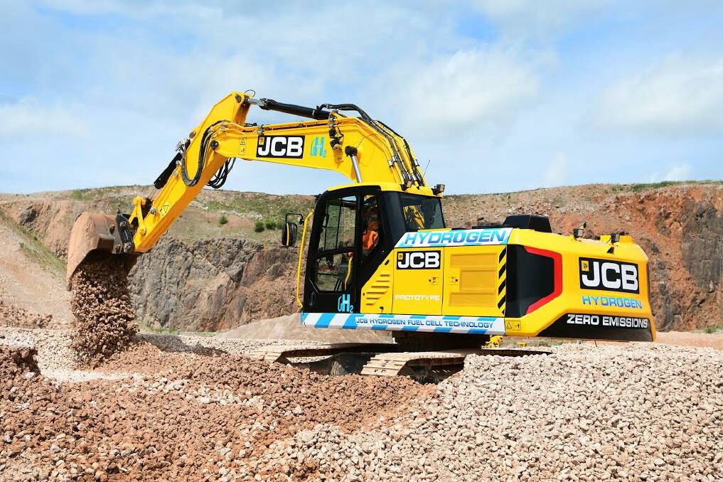 LOW-EMISSIONS POWER: JCB's new hydrogen-powered excavator aimed at cutting carbon emissions. 