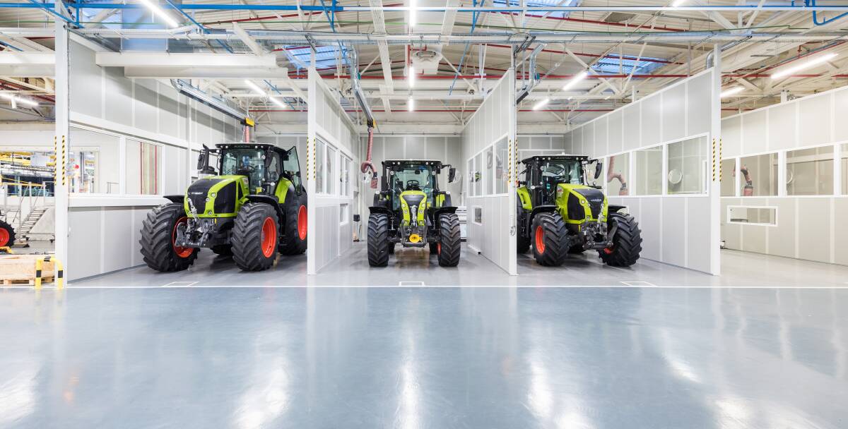 HOT DEMAND: Tractors from overseas factories, like these machines in the Claas state-of-the-art factory in Le Mans, France, are in keen demand in Australia. 