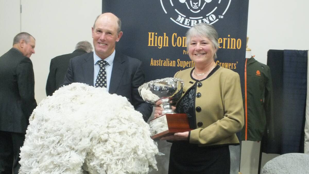 Mark and Lesleann Waters "Riverton", Armidale, won the 2018 grand champion trophy for the best superfine fleece in the Australian Superfine Wool Growers Association annual competition.