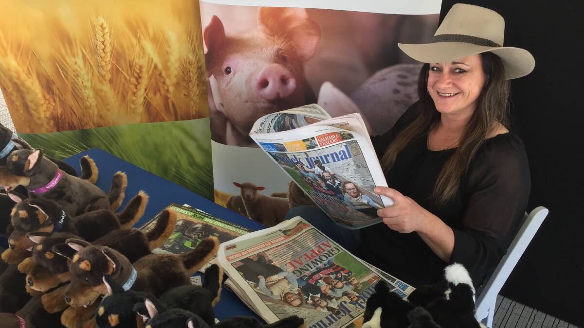 Stock Journal Sales representative Annette Wheeler pictured at the South East Field Days, Lucindale