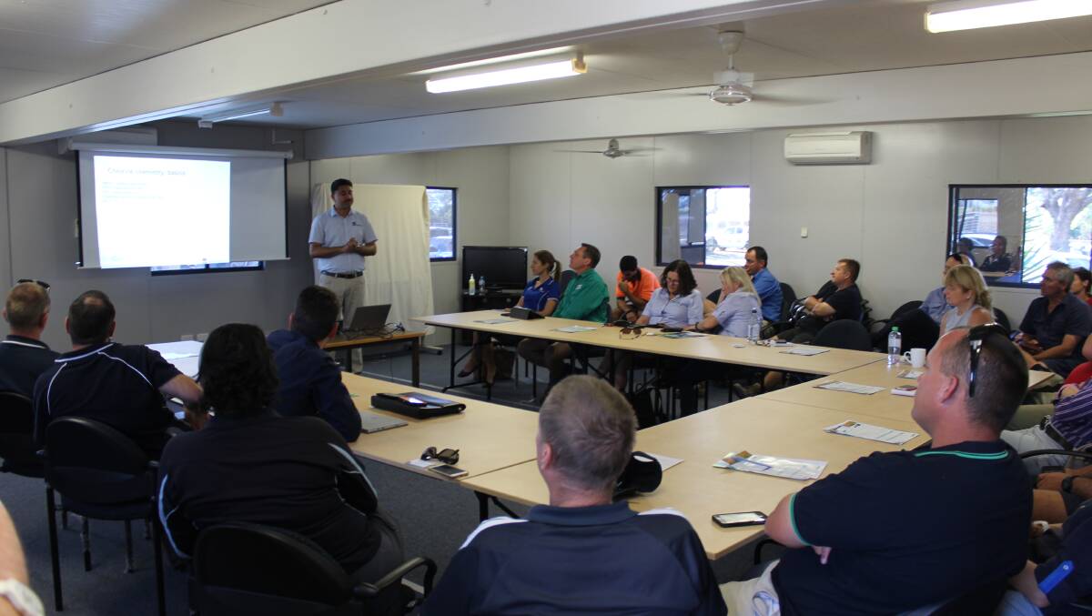 Biosecurity Queensland and Department of Agriculture and Fisheries discuss CGMMV at an industry meeting in Ayr.