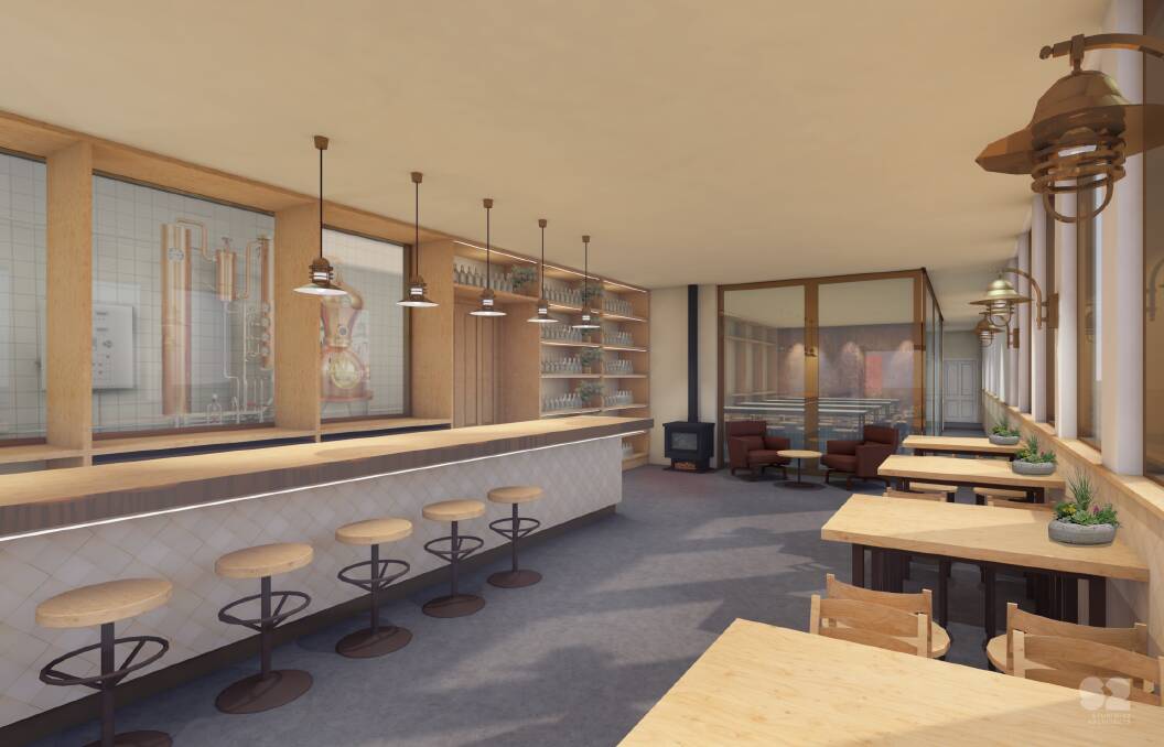 A rendering of the interior of the new Kangaroo Island Distillery development. 