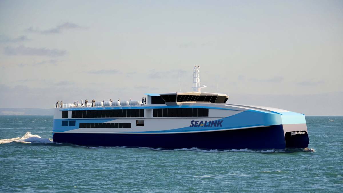 NEW VESSEL: SeaLink plans an estimated $50 million in new larger drive-through ferries delivering a faster service and upgraded infrastructure. Image supplied 