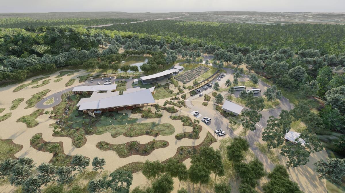 An artistic representation of what the new Flinders Chase Visitor Centre will look just outside the entrance to the national park. Picture supplied 