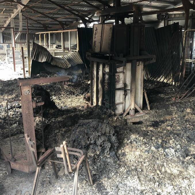 Shearing shed destroyed. Photo Turkey Lane Merinos 