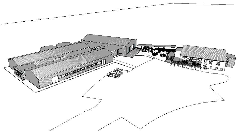 END GOAL: An artist's impression of the fully completed tourist centre and wool mill at Cygnet River. Picture: SUPPLIED