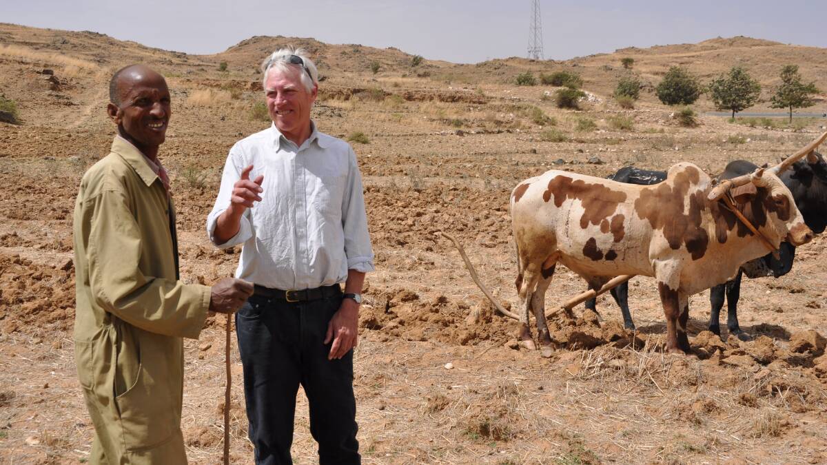 Professor David Coventry (right) working with a graduate scientist near Tessenay, Eritrea, June 2011