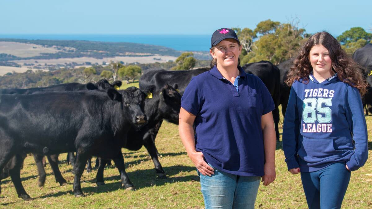 MAKING CHANGES: Diana Ryan and her daughter Katie keep a watchful eye on first-time Angus calvers at their Waitpinga farm.