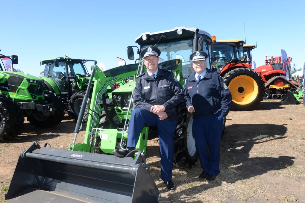 Bigger and better: Assistant commissioner Geoff McKechnie and chief inspector Nick Weyland. at AgQuip 2019. This year's event will be delayed thanks to COVID-19.