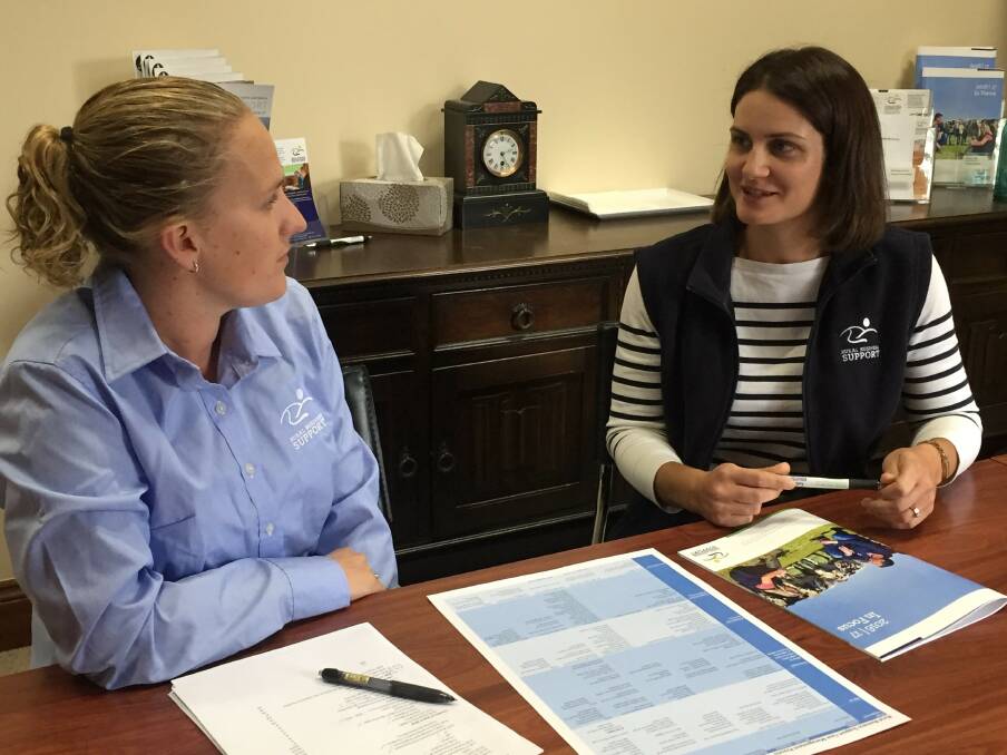 VALUABLE WORK: Julianne Fiebig (right) is part of the hard-working Rural Business Support team as a Rural Financial Counsellor. Counsellors are located across the state in high-need regions.