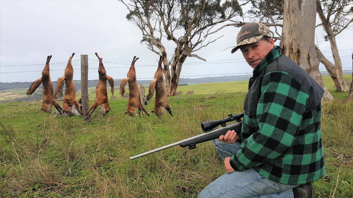 HIGH NUMBERS: Shooter Geoff Rose has shot more than 100 foxes on Fleurieu Peninsula farms since May, averaging five each time he goes shooting.