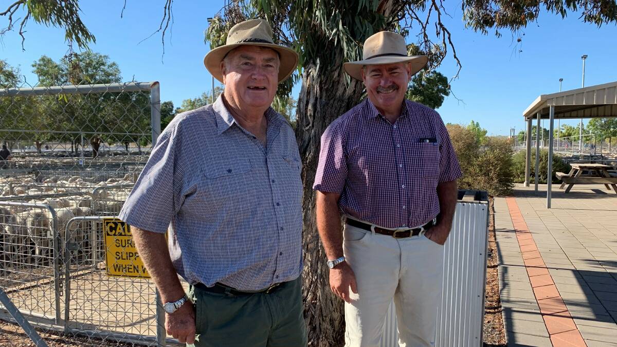 RESULTS: Terry Ryan, Kulwin, and Arthur Cassidy, Robinvale, at Ouyen where lambs sold $5 to $10 dearer while mutton held firm.