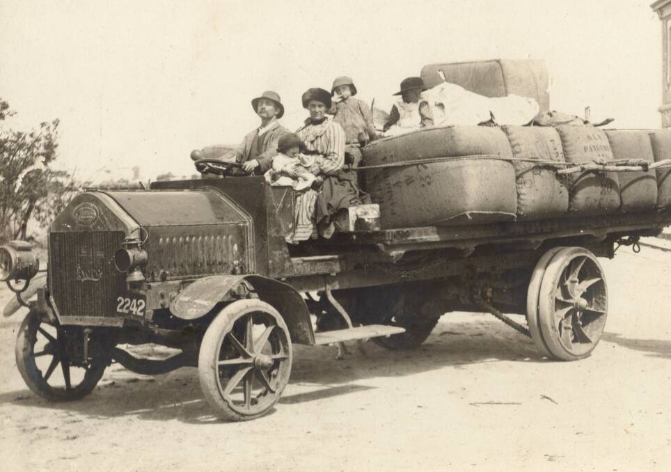 WOOL TRUCK: Henry Nutt with wife Frances and their three children in about 1905.