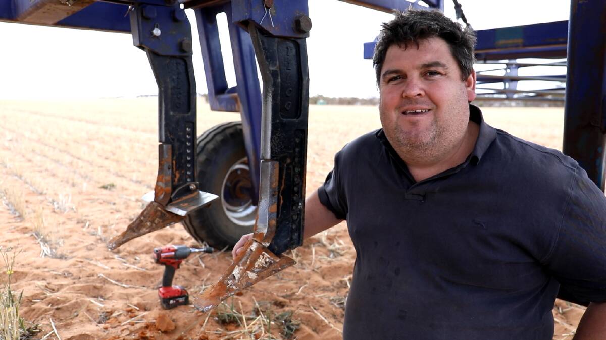 BETTERING EFFICIENCY: Michael Moodie is leading a Mallee trial looking at the use of wings on deep ripping tynes. Photo: Mallee Sustainable Farming.