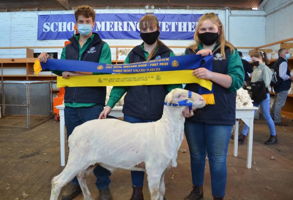 PREPARATION PAYS: Clare High School students George Sandow, Lily Weedon and Kiera Hoyle won the three most valued fleeces award.
