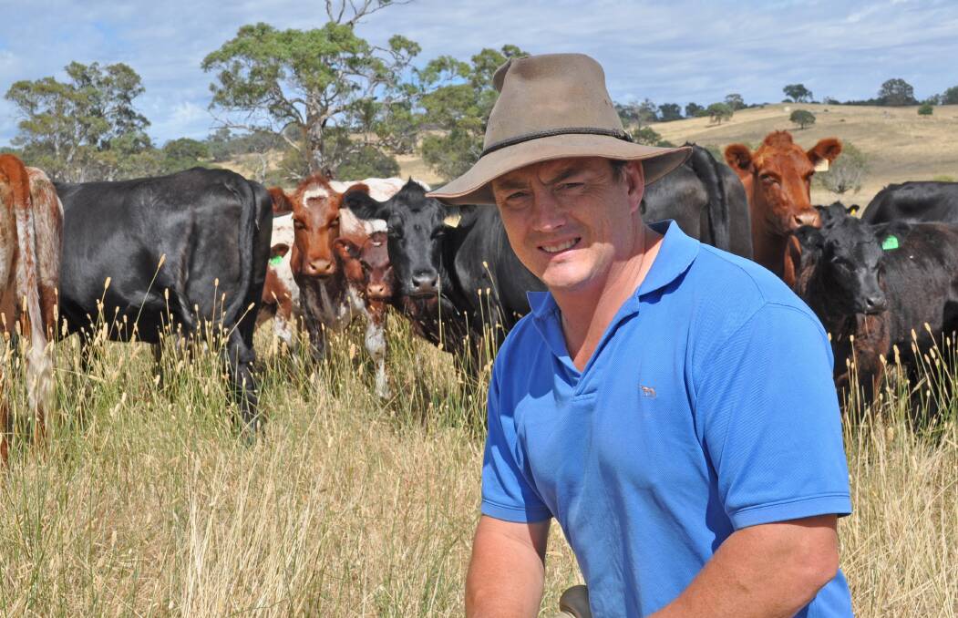 VALUABLE KNOWLEDGE: Flaxman Valley grazier Michael Evans says a weather station on his property helps him to make informed decisions in regards to stocking rates and feed budgeting. Photo: BAROSSA IMPROVED GRAZING GROUP