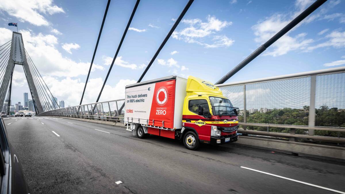 Renewable electricity strategy: Linfox Logistics will use an electric truck to transport groceries from Coles' Eastern Creek Distribution Centre in Sydney's west to a number of supermarkets in NSW.