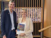 HIGH STAKES: Andrew Cox with Tanya Plibersek, federal Minister for the Environment and Water, at the launch of the State of Environment Report in July 2022. 
