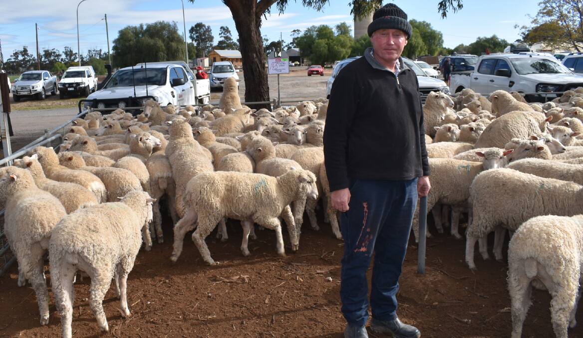 SHEEP BUYER: Darryl Davidson, Donald, came looking for young sheep and bought this pen of 2018-drop ewes for $200 at Wycheproof.
