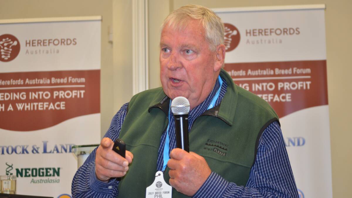 SPREADING THE WORD: Dr Phil Holmes, Holmes & Company, says Hereford breeders are underselling the benefits of their genetics in a profitable beef enterprise, particularly when assessing bull cost and longevity.
