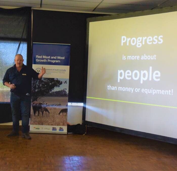 WAY FORWARD: Achieve Agriculture Solutions' Nathan Scott, Vic, spoke at a recent livestock workshop at Kapunda. 