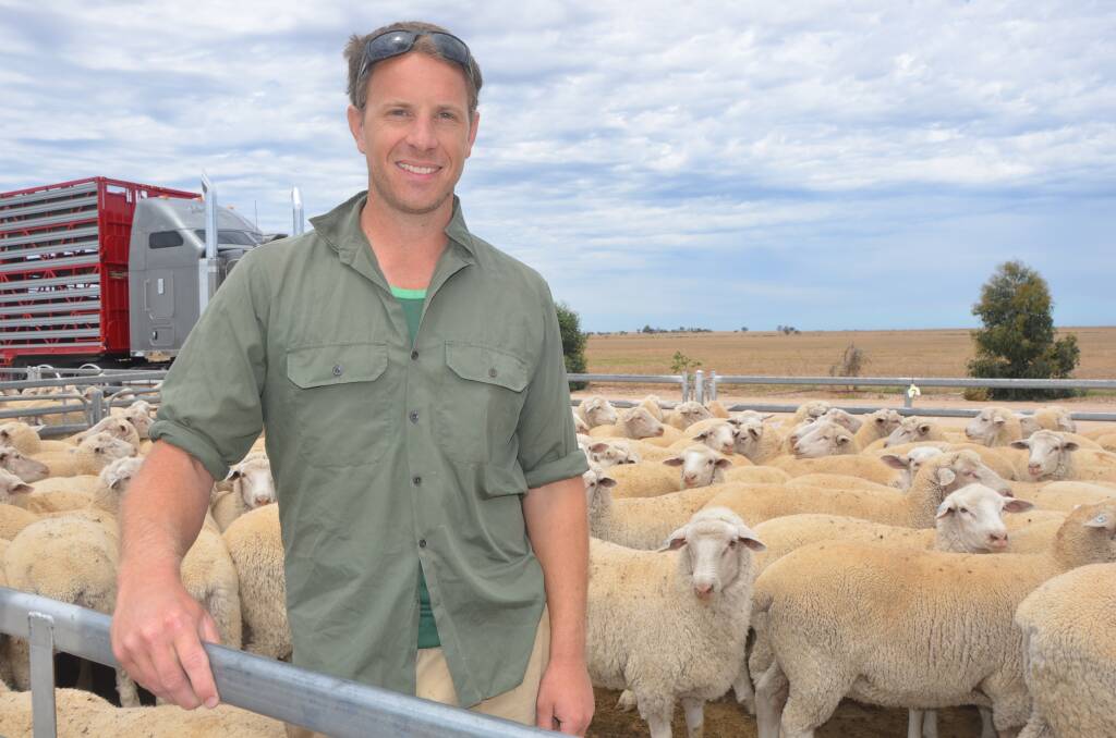 Pinnaroo producer Nathan Wilson was wrapped to offer more than 300 lambs at Pinnaroo on Monday. Picture by Vanessa Binks 