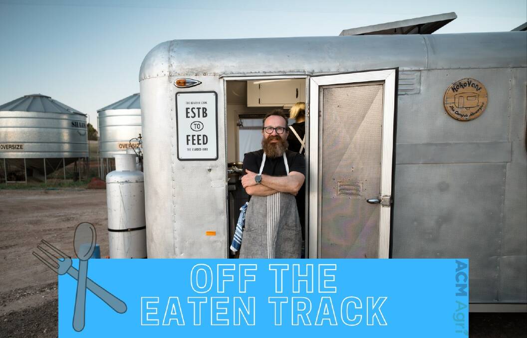 The Bearded Cook - Andrew Saxon, Stockwell, uses local produce to deliver Mediterranean and Middle Eastern-inspired dishes from a caravan window. Picture by Jarred Walker 