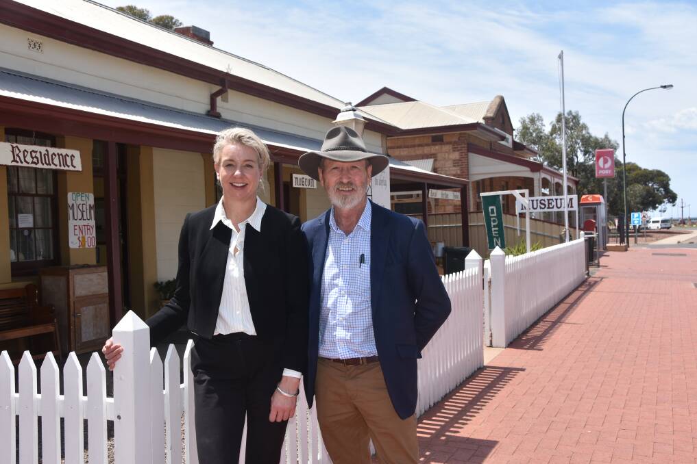 RELIEF AHEAD: Federal Local Government Minister Bridget McKenzie and federal Member for Grey Rowan Ramsey at Cowell. 