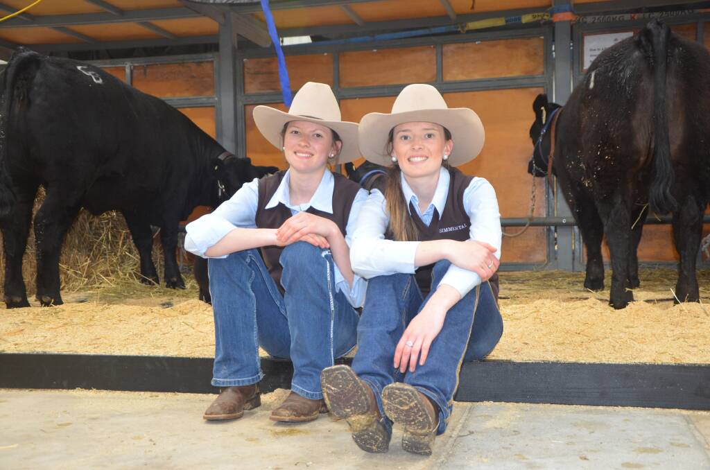 Sisters Charlotte,14, and Jazmine,17, Whittlesea, Myponga, are eager to keep showing cattle after starting their own Simmental stud. Picture by Vanessa Binks. 