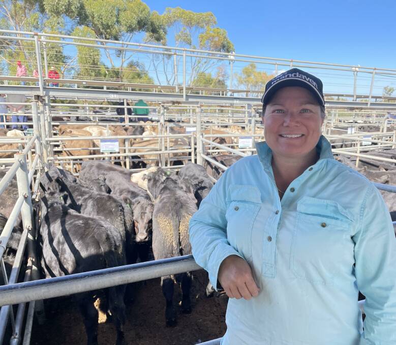 SELLING STOCK: Koonalunda Graziers' Emma Hall, Meningie, has changed selling behaviour in recent months and is pleased with the returns at Friday's Strathalbyn market. 