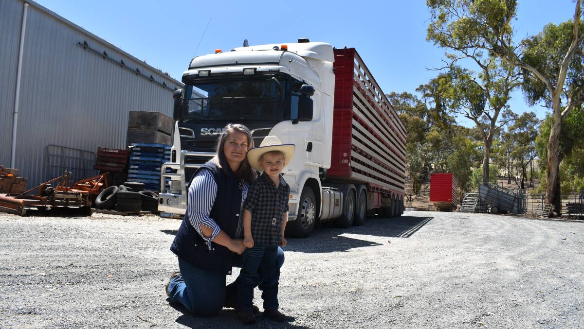 REVVED UP: Angaston Show committee's Amy Doecke, with Austin, 4, was pleased with the inaugural Truck 'Show n Shine' competition turnout. 