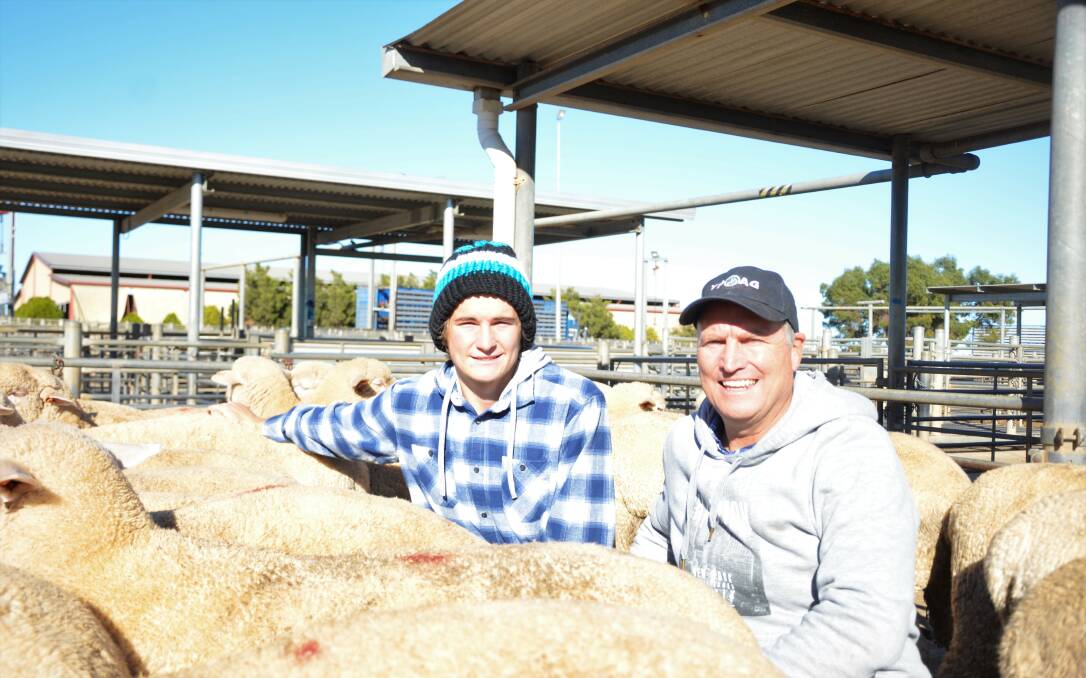 CHALLENGES AHEAD: Kadina producers Jesse Bruce and his father Nick will not buy breeding ewes in the months ahead if prices continue to rise. 
