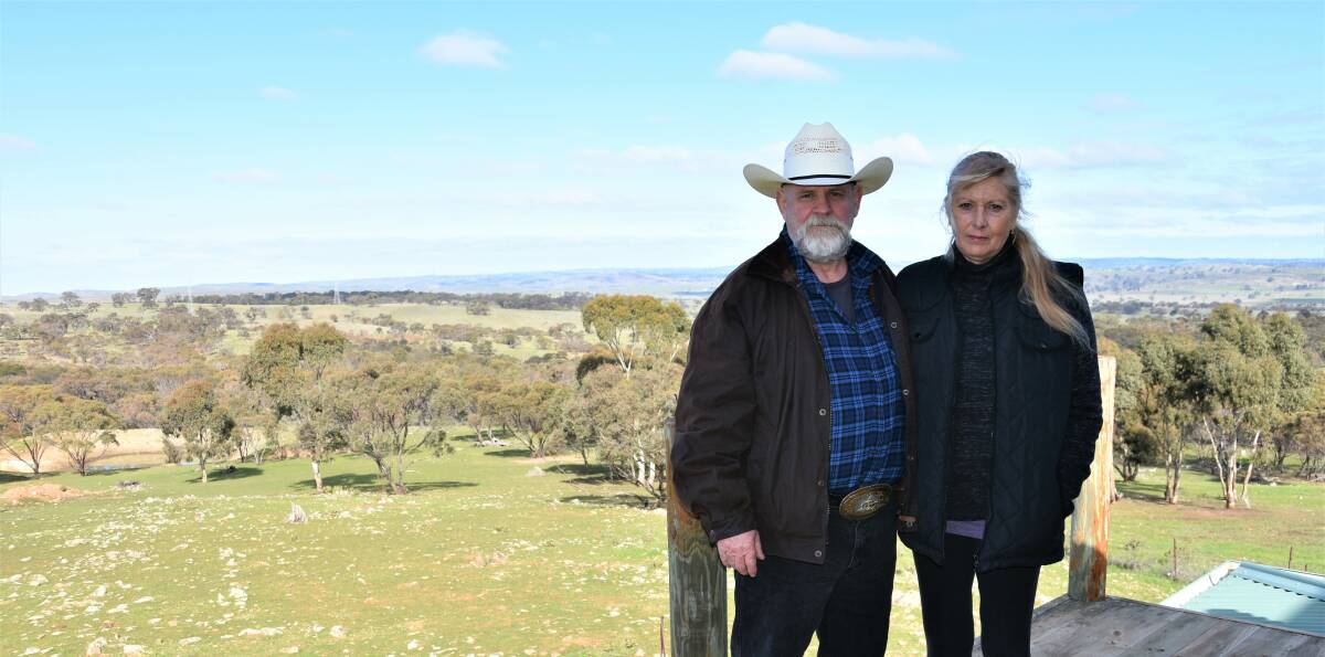 CONCERNED RESIDENTS: Erwin and Leonie Thaller, Keyneton, standing in front of where the southern cluster of 20 wind turbines will be built. It will be 2.6 kilometres away from their horse breeding property. 