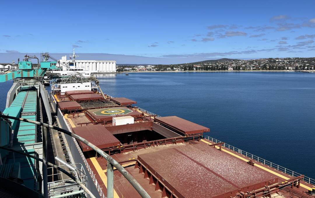 A vessel being loaded at Viterra's Port Lincoln terminal. Picture supplied