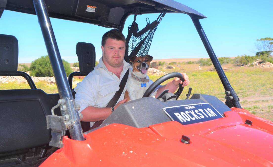 ROCKIN' IT: Hugo Taheny - with mate Dennis on his family's Point Turton property - has been appointed a Down Syndrome Australia health ambassador and continues to excel in life despite vision and hearing difficulties.