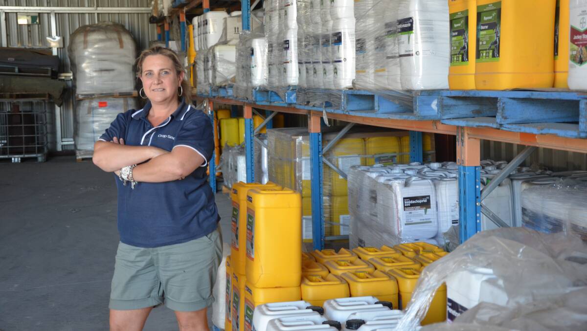 Mandy Oakley at her family's Crop Smart store in Pinnaroo. Their farm in across the border in Vic.