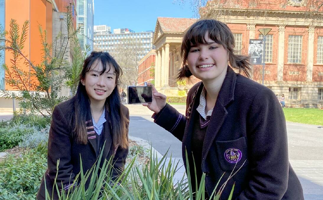 Prefei Ren and Charlotte Brisbin from St Aloysuis College, Adelaide, are entering the young scientist competition.
