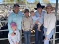 Steer seller Emma Hall, Meningie, with stepchildren Asha, Jai and Ava Williss (holding Hazel Parkyn) and Caitlyn Zimmermann.