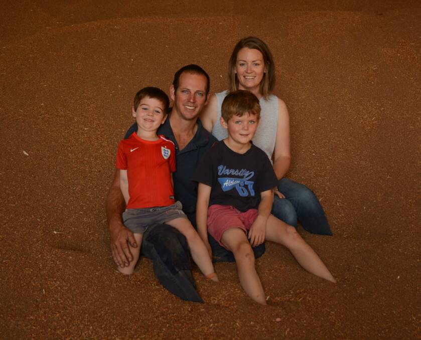 PENINSULA PRODUCERS: One of the two families in the Rosevale Lentils venture - Nathan and Anna Phasey, with sons Sam and Archie.