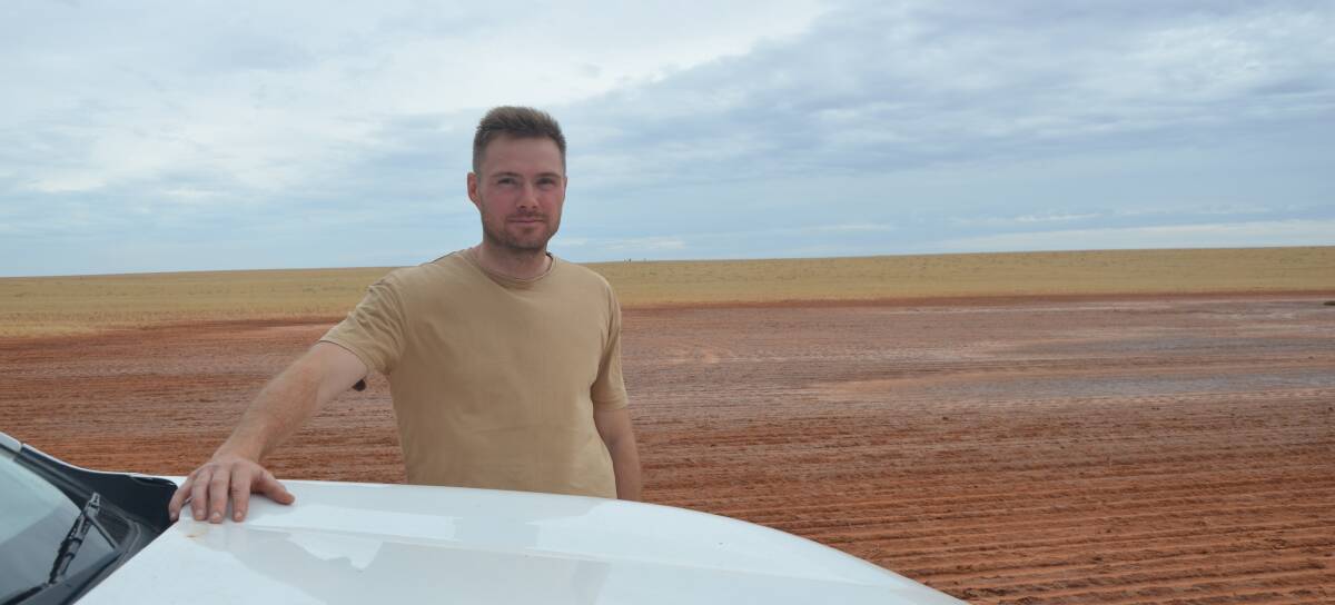 A salt scald on Tyrone Obst's block near Noora. The young farmer is hopeful the state government or DEW would be at least interested in helping farmers trial ways to make increasing salt scalds productive and sustainable.