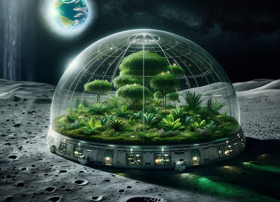 Plants will be grown on the moon and analysed by researchers to help understand how agriculture can be used to support future deep space exploration. Graphic by ACM