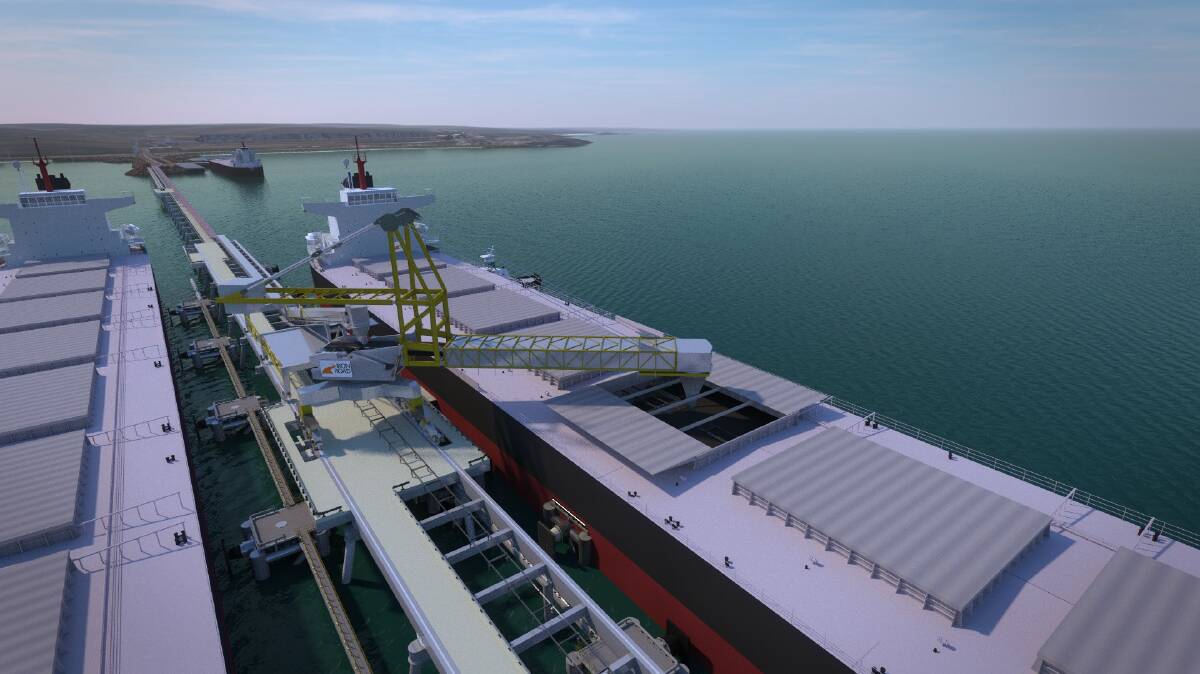 An artist's impression of the proposed port at Cape Hardy.