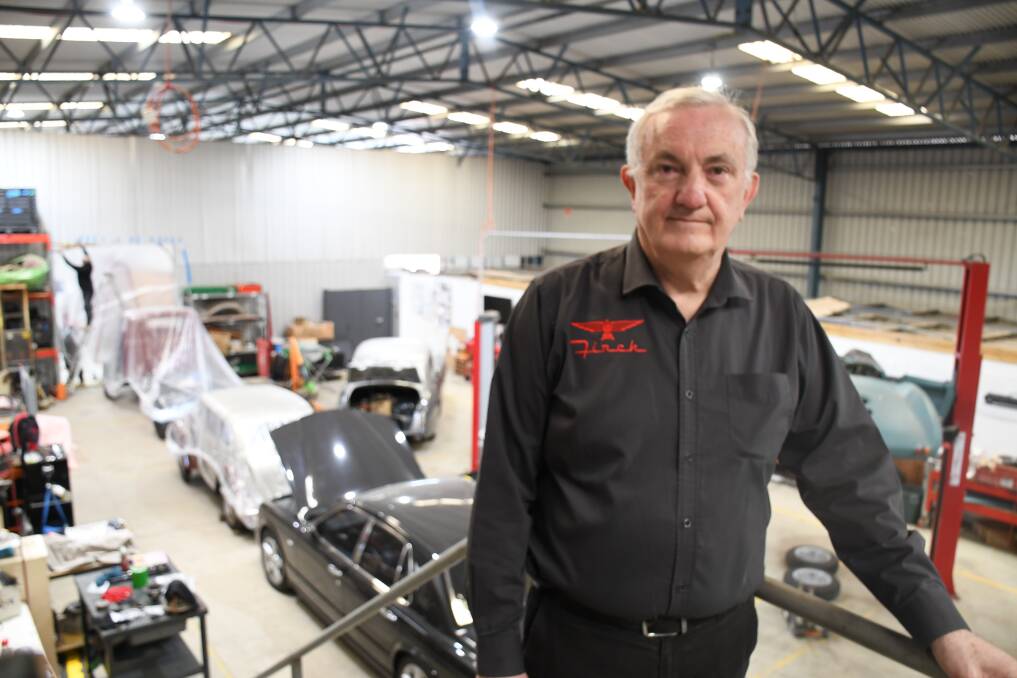 Finch Restorations owner Peter Roberts overlooking one of the business's workshops at Mount Barker.